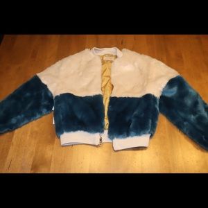 Aritzia Golden by TNA faux fur bomber jacket